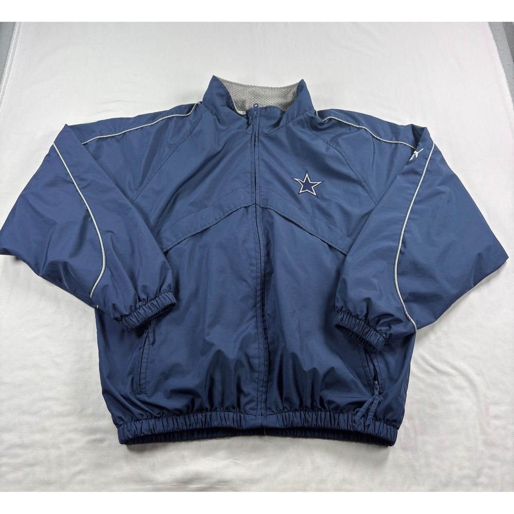 Vintage Dallas Cowboys Jacket Mens Large Blue Puma Full Zip Y2K NFL
